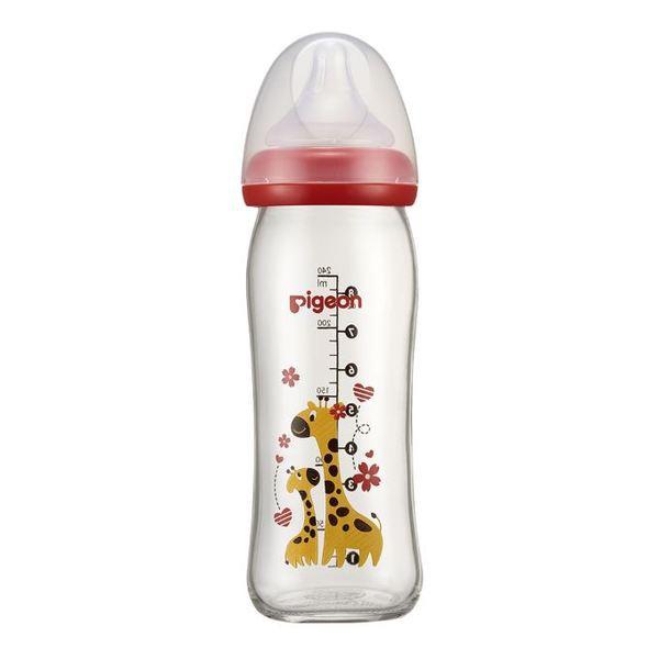 【Pigeon貝親】寬口母乳實感玻璃奶瓶240ml/彩繪款