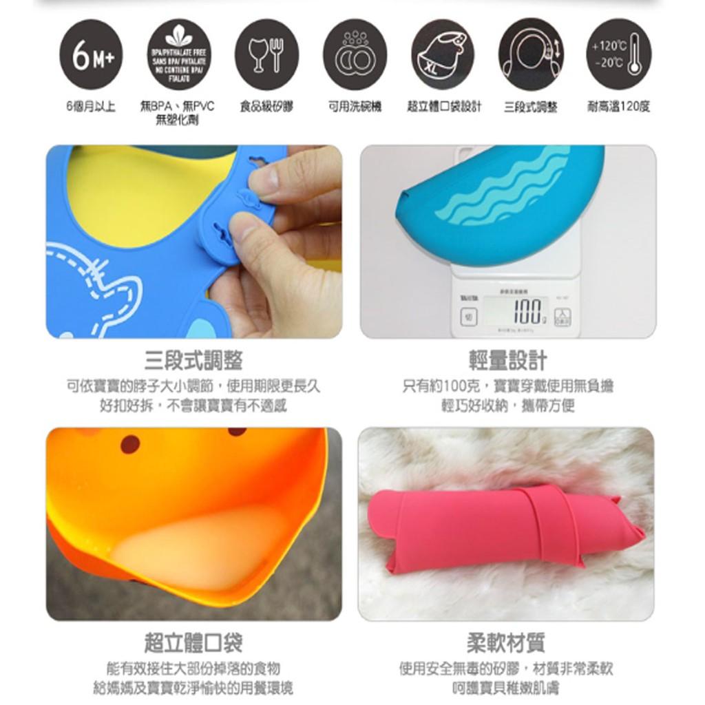 【加拿大Marcus&Marcus】動物樂園矽膠立體防水圍兜