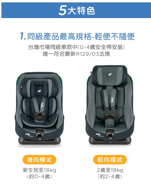 Joie steadi R129 0-4歲雙向汽座
