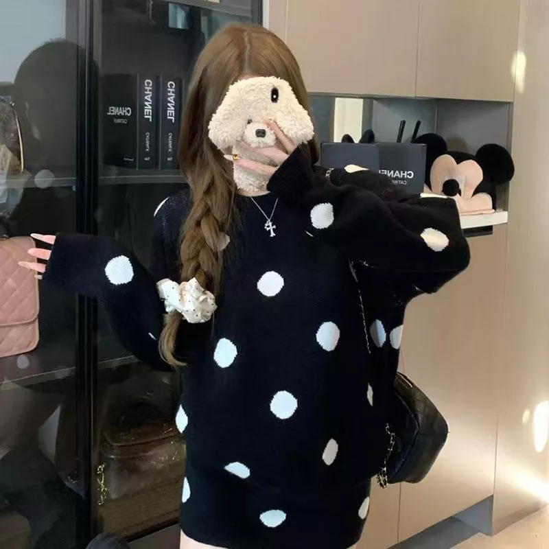 2025減齡搭配波點針織套裝裙B178