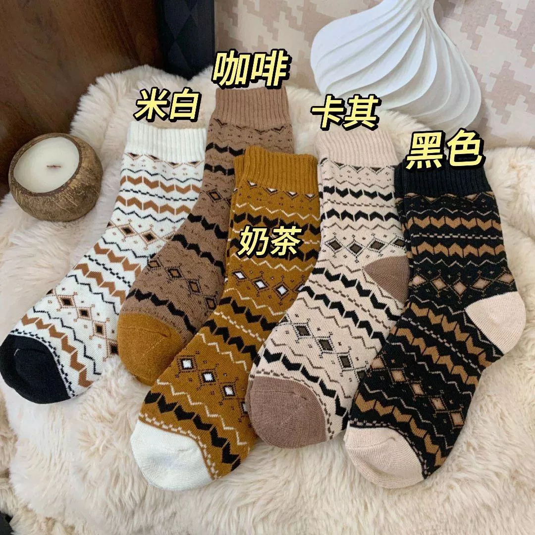 TuTu日系新款加厚毛圈英倫森系復古襪暖B