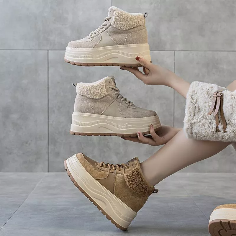 2025冬季新款增高加絨加厚厚底毛毛棉鞋M683