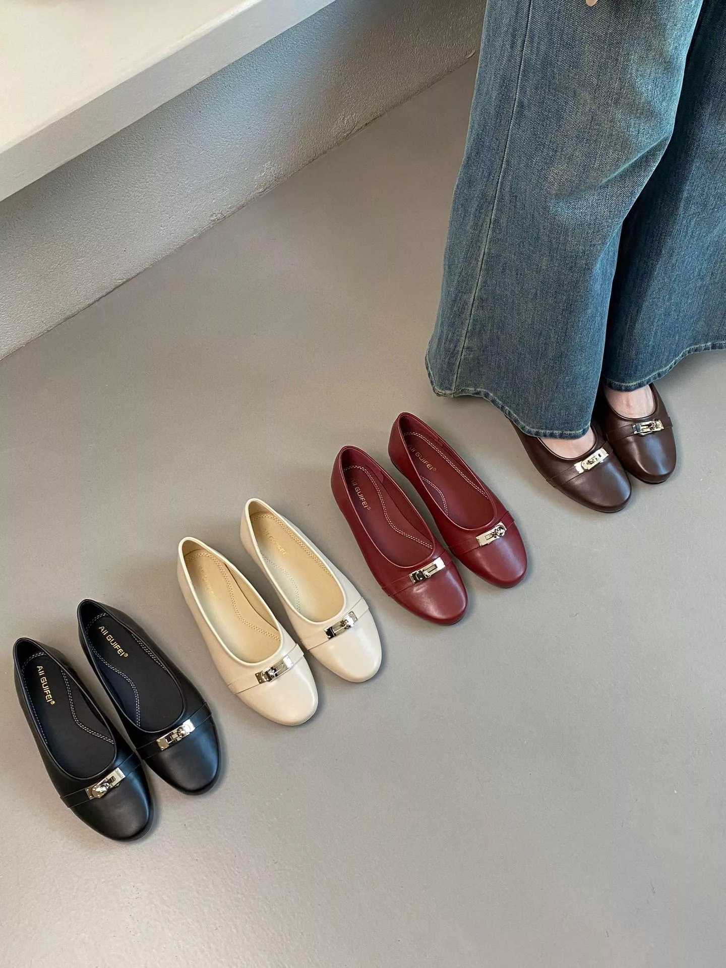 2026新款法式小眾復古金屬扣單鞋M865