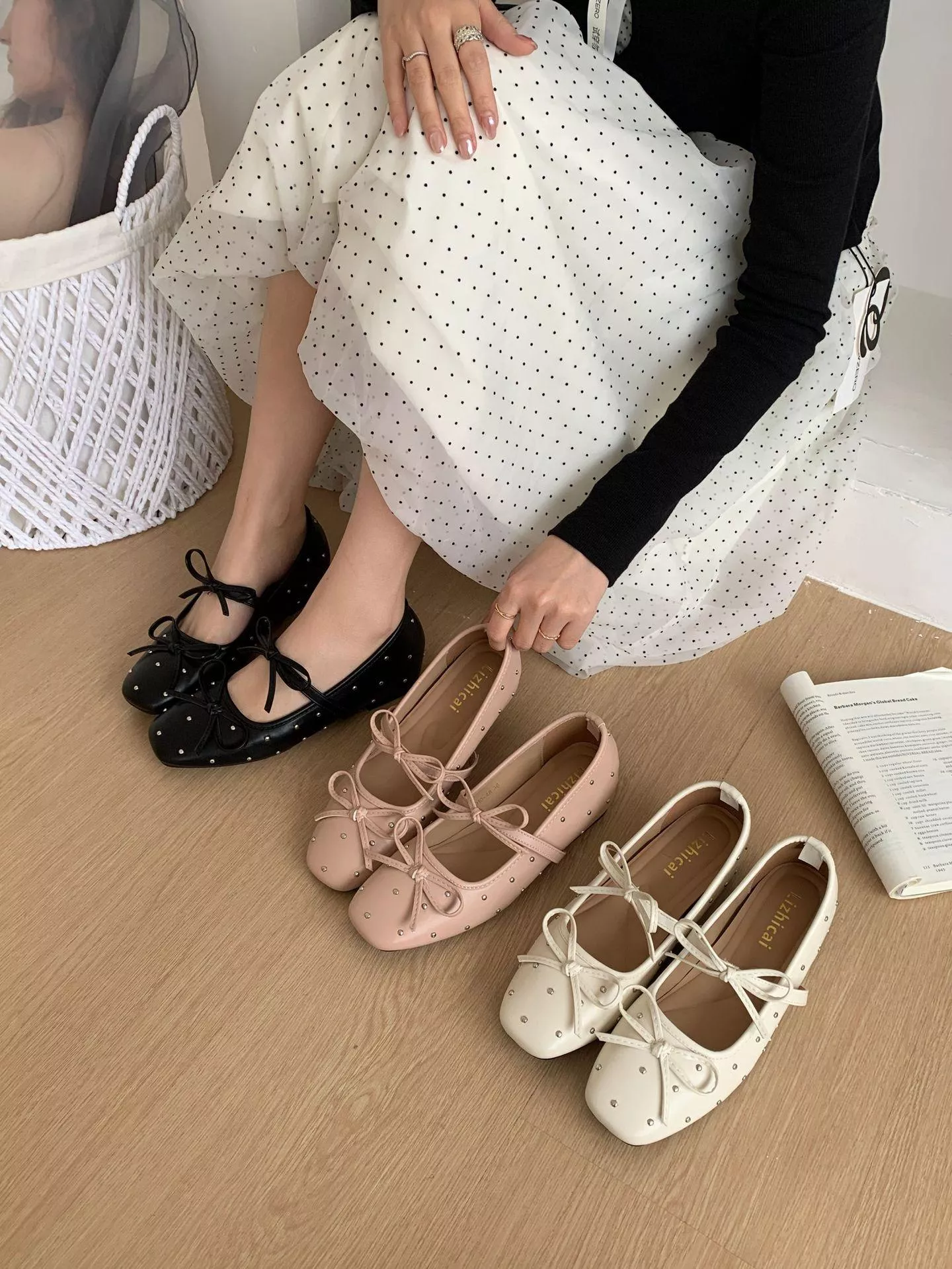 2026內增高法式蝴蝶結方頭瑪麗珍單鞋A2617