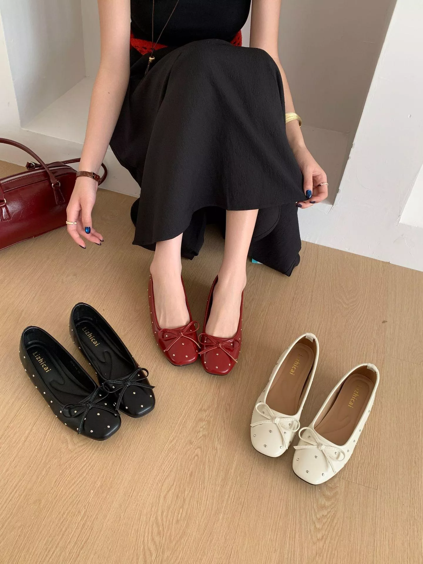 2026內增高~法式蝴蝶結方頭瑪麗珍單鞋A2620