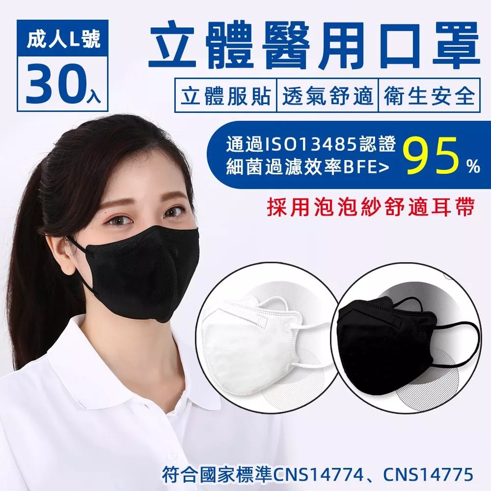 順易利 3D立體醫用口罩30入
