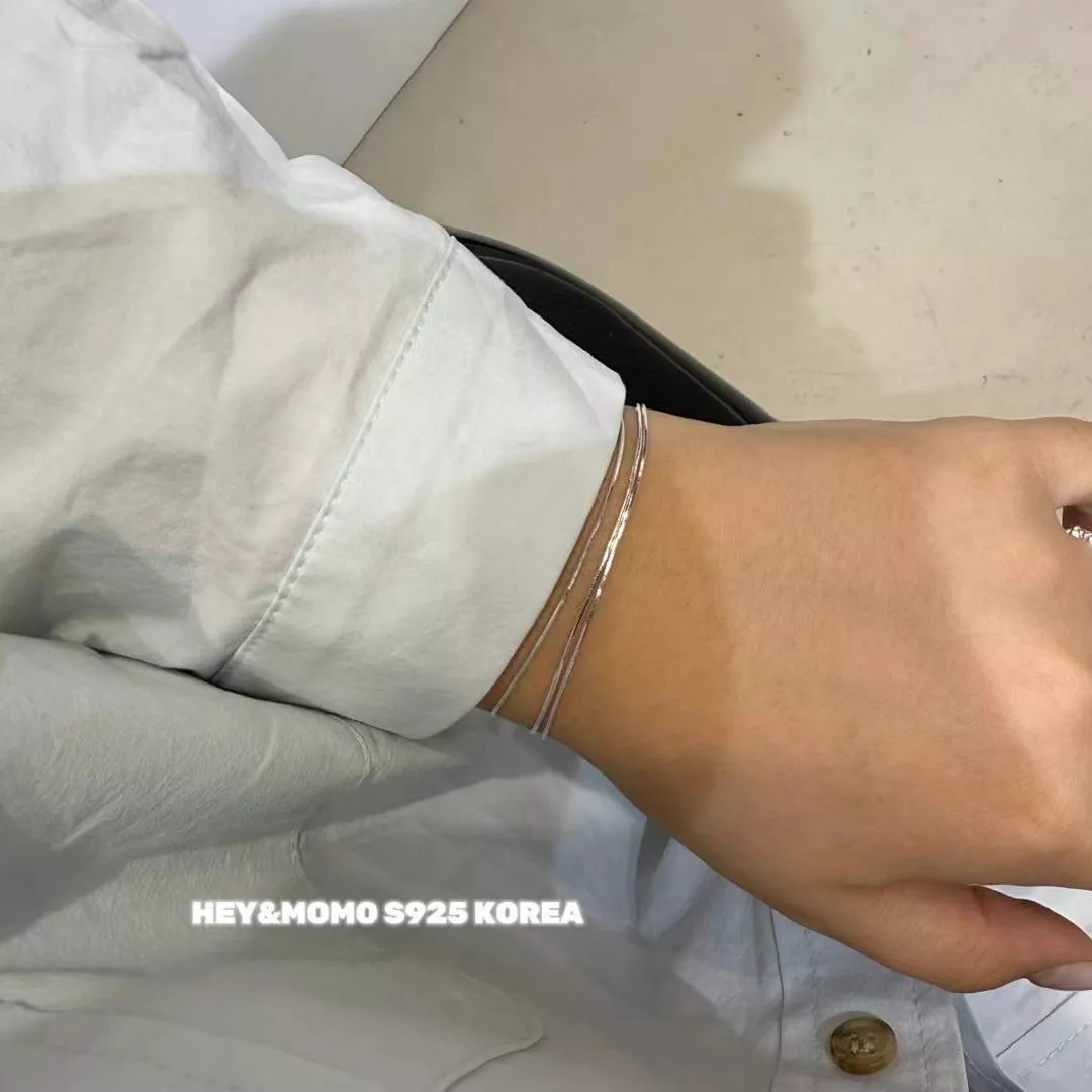 S925 三層蛇骨拼接手鏈🇰🇷