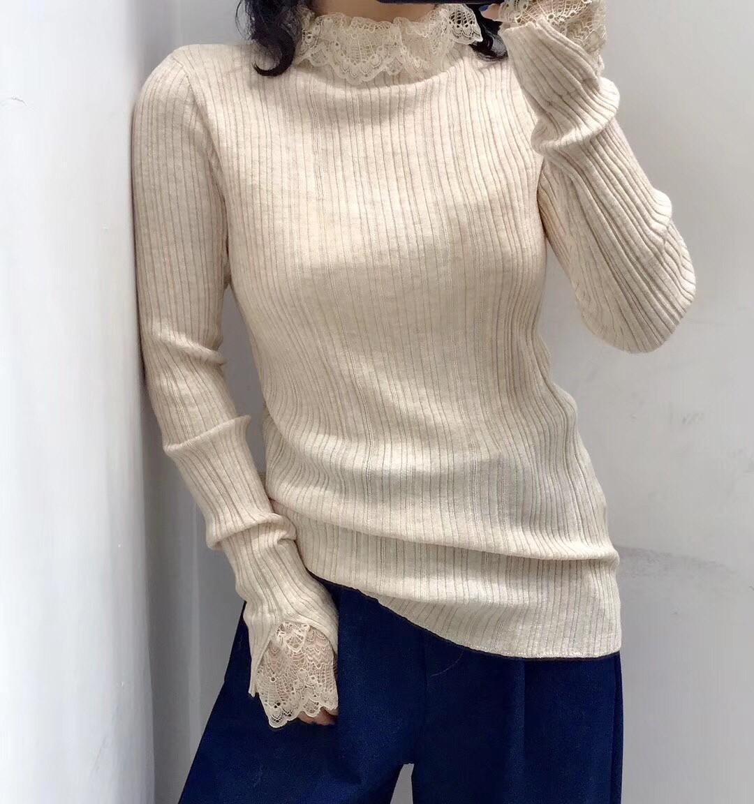 蕾絲領口及蕾絲袖口上衣(價格詢問請加賴ID:073106108一對一客服