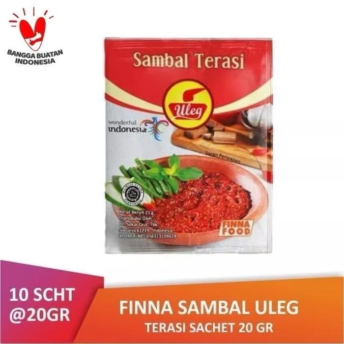 Sambal Terasi Uleg 1pak isi 10 sachet 辣椒醬包內含 10 小包