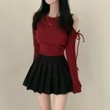 Sweater Rajut Wanita Off Shoulder Lengan Panjang ✨ 女款露肩針織長袖上衣