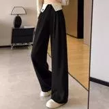 Celana Panjang Wanita High Waist Lipat Tali – Gaya Chic dan Elegan! ✨ 高腰寬褲女款 – 折疊設計時尚又顯瘦！