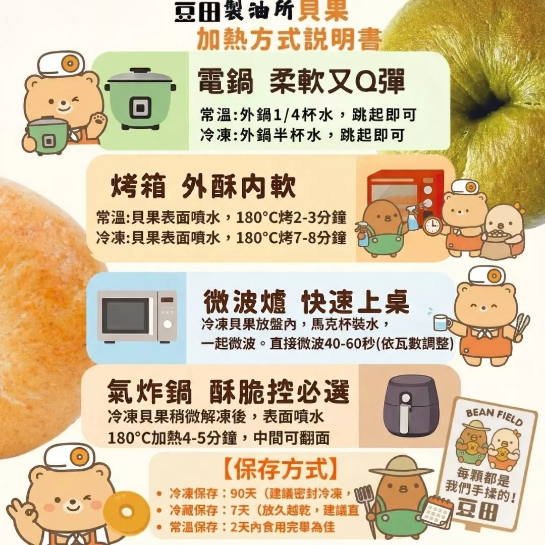 豆田貝果加熱說明書