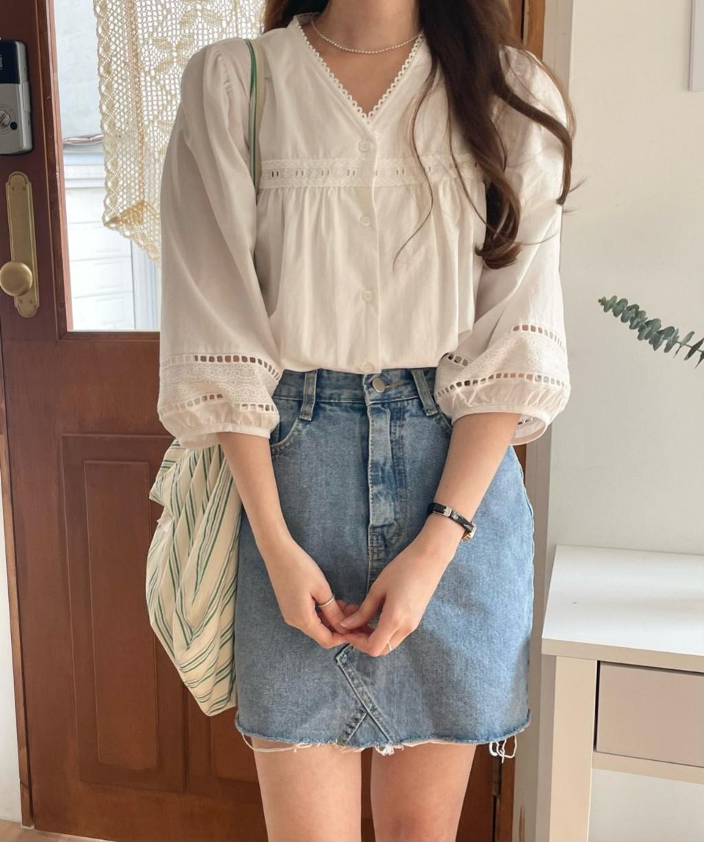 23P正韓夏季澎澎袖上衣