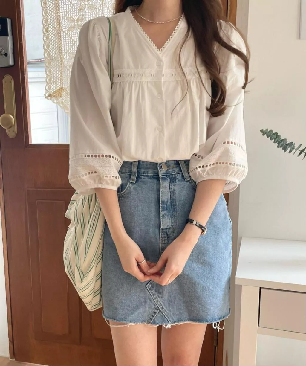 23P正韓夏季澎澎袖上衣