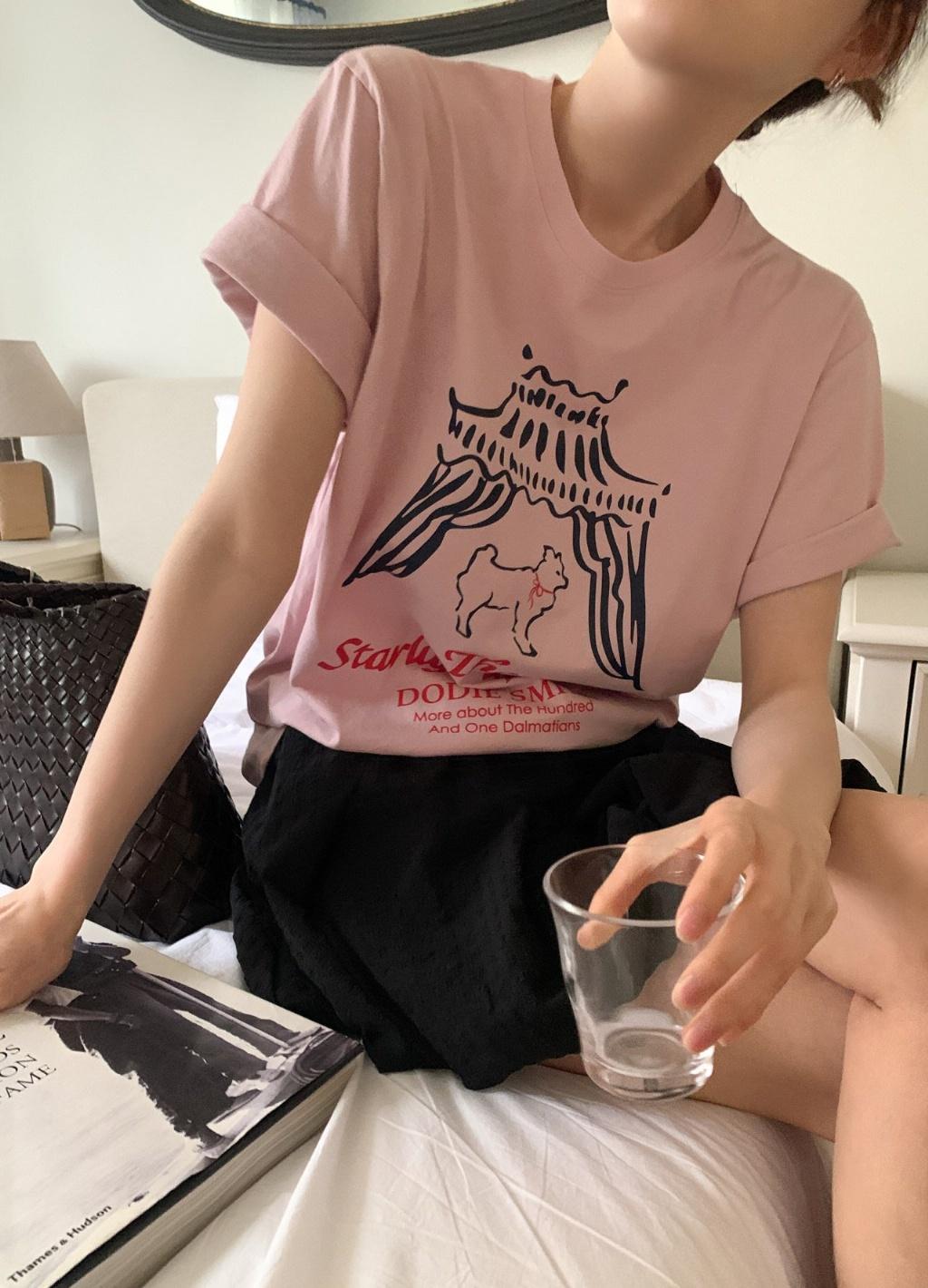 23P正韓夏季小狗短T
