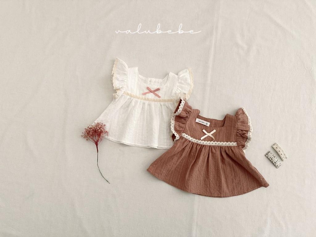 正韓Valubebe 23P 小蝴蝶結荷葉袖上衣