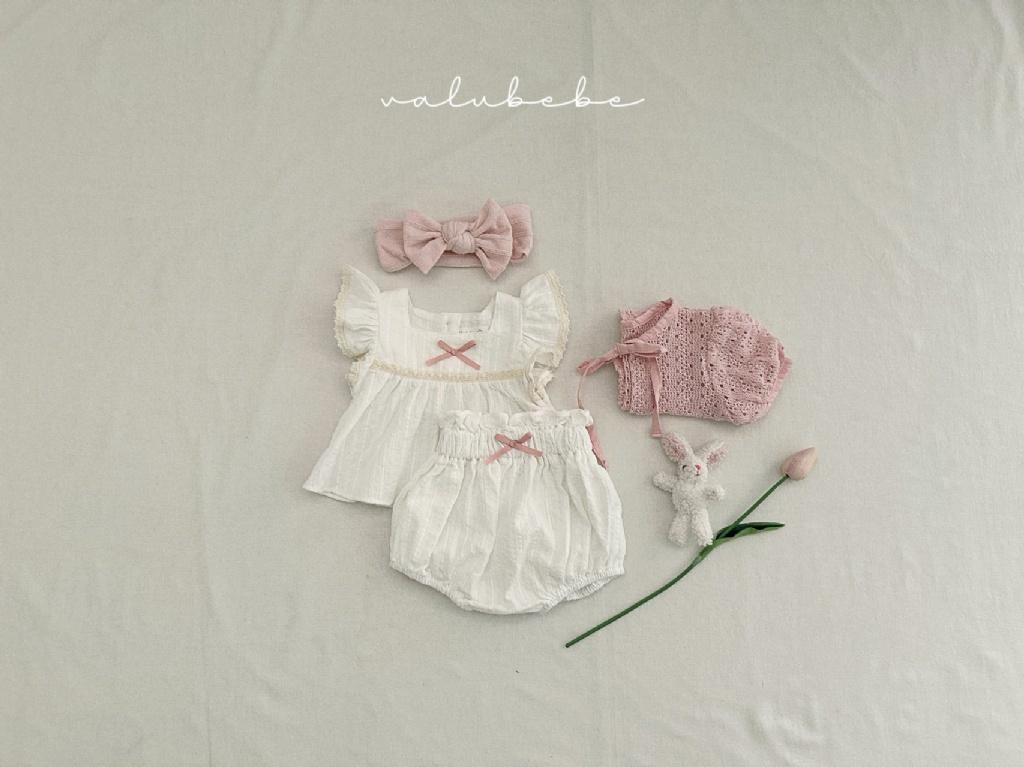 正韓Valubebe 23P 小蝴蝶結荷葉袖上衣