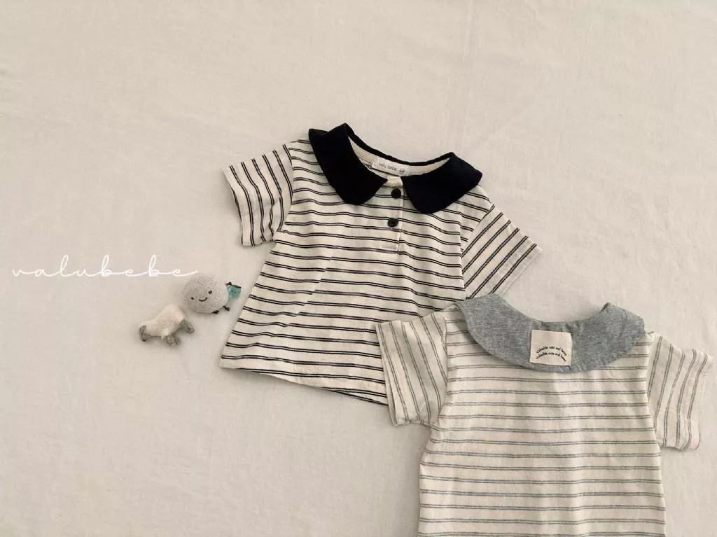 正韓Valubebe 23P條紋領子POLO衣