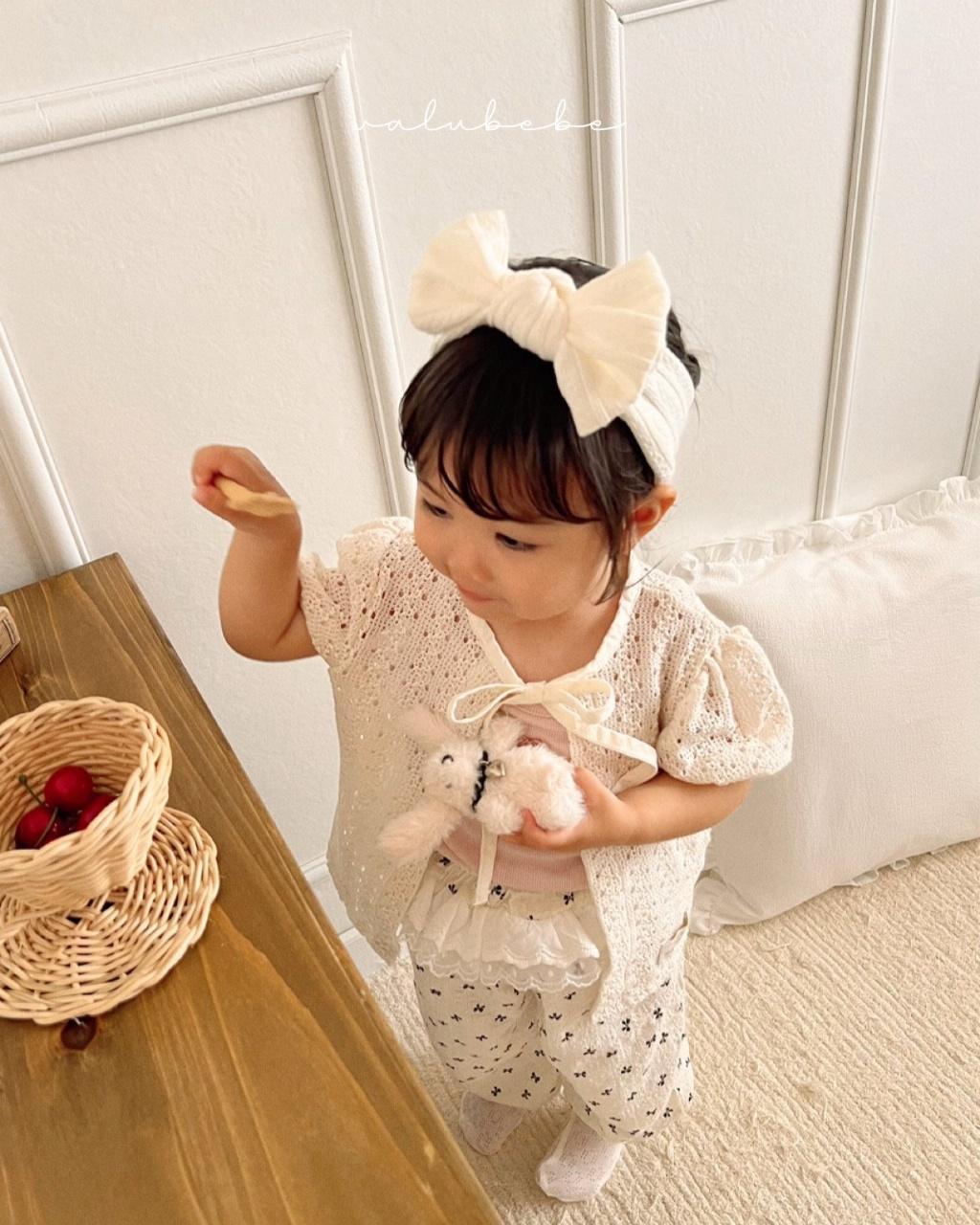 正韓Valubebe 23P蕾絲綁帶罩衫