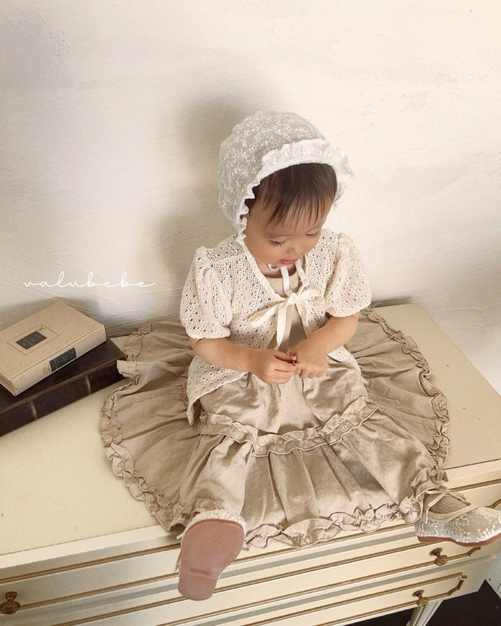 正韓Valubebe 23P蕾絲綁帶罩衫