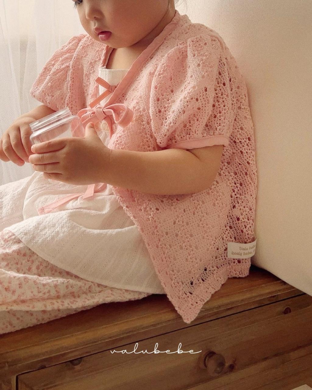 正韓Valubebe 23P蕾絲綁帶罩衫