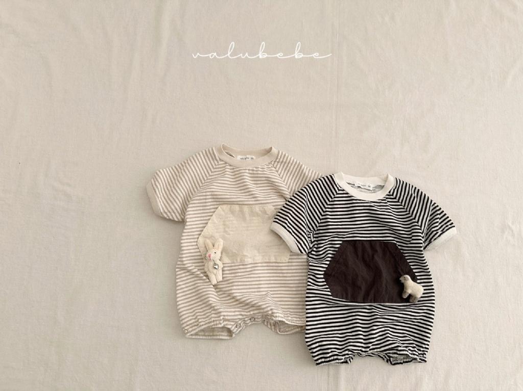 正韓Valubebe 23P小玩偶條紋連身衣