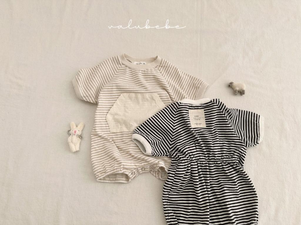 正韓Valubebe 23P小玩偶條紋連身衣