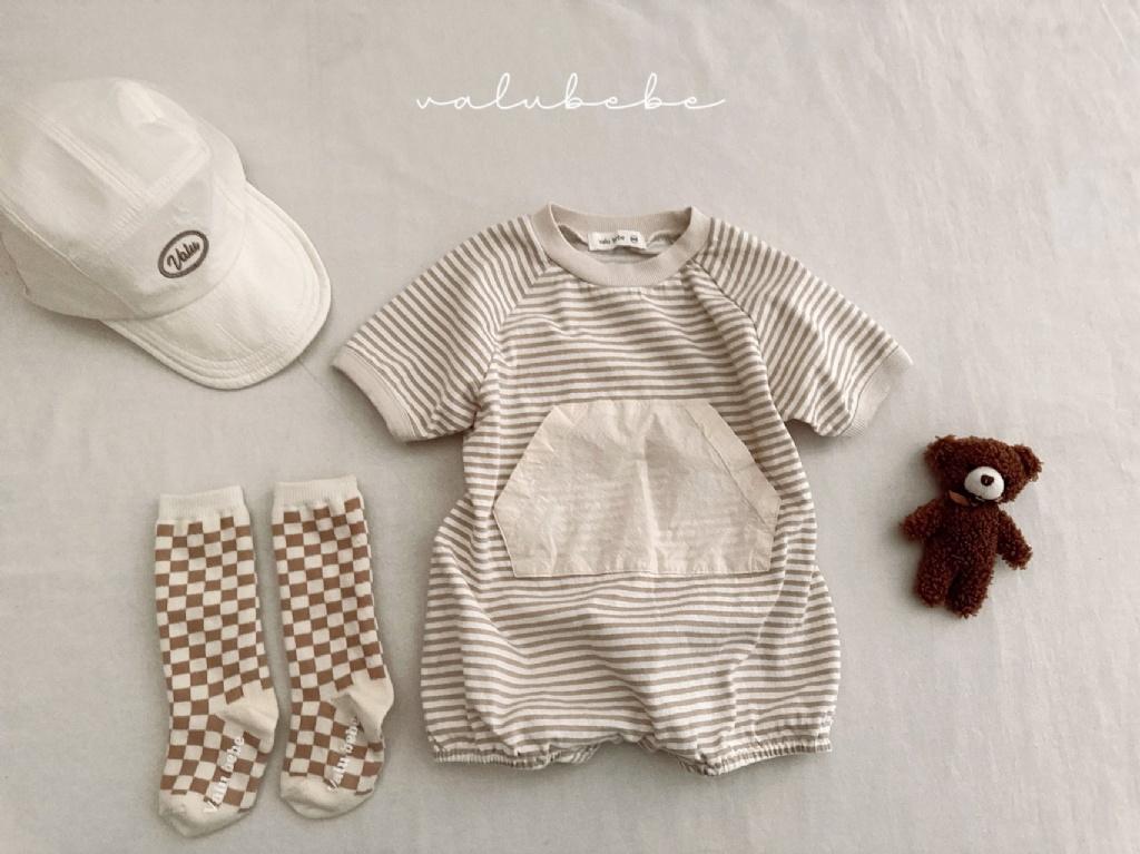 正韓Valubebe 23P小玩偶條紋連身衣