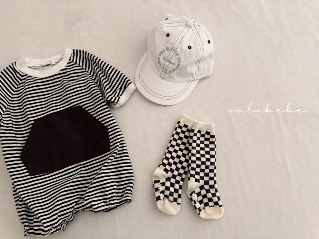 正韓Valubebe 23P小玩偶條紋連身衣