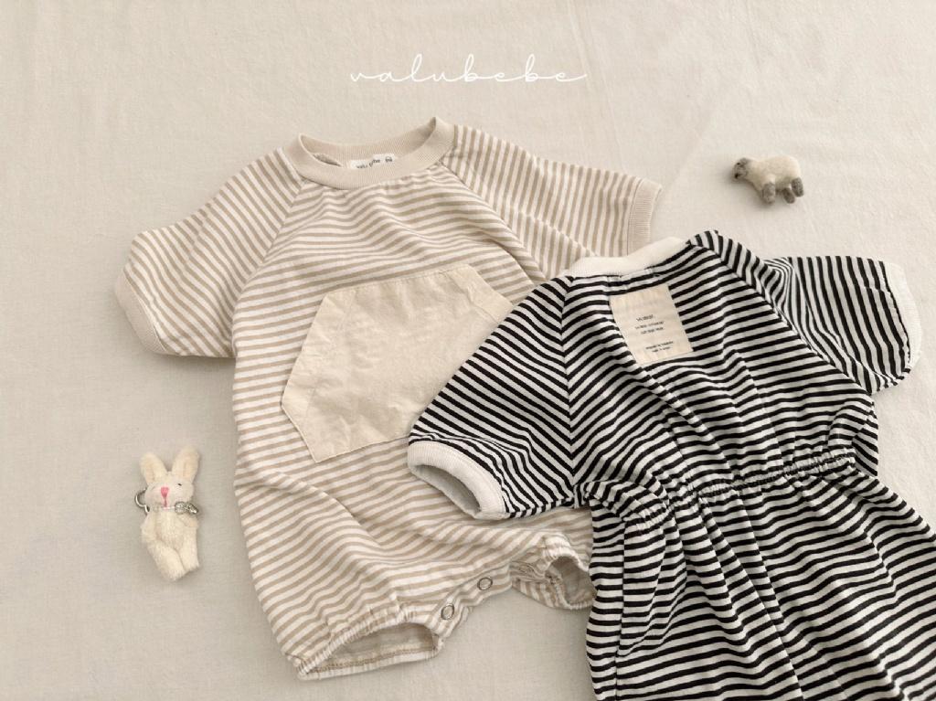 正韓Valubebe 23P小玩偶條紋連身衣