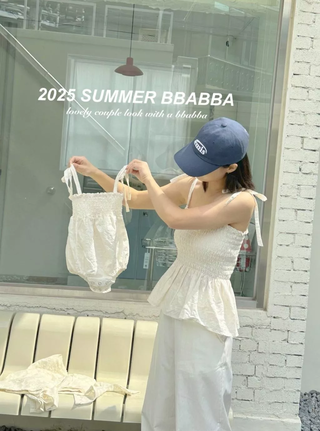 23P正韓平口綁帶親子上衣-Mom