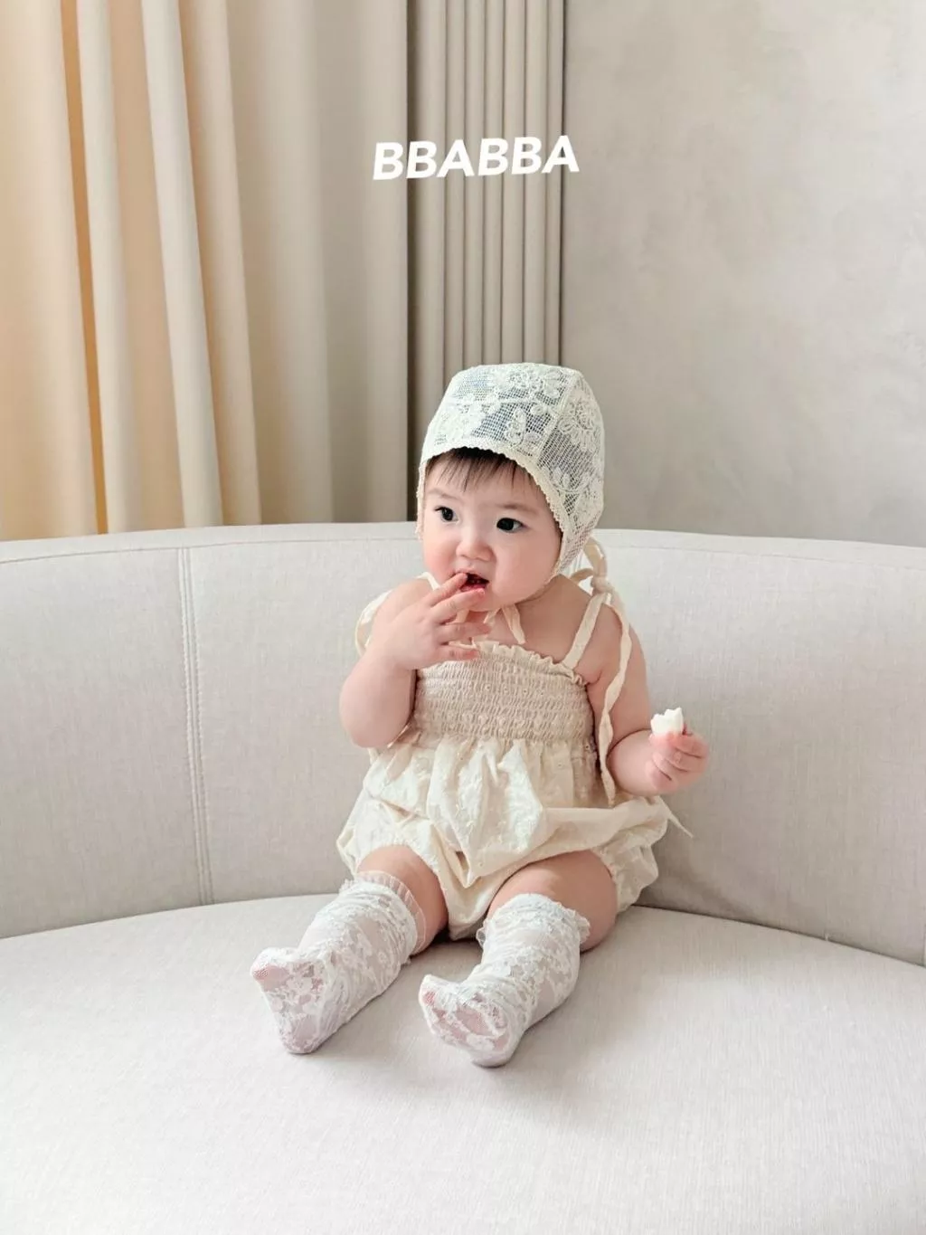 23P正韓平口綁帶親子上衣-Baby
