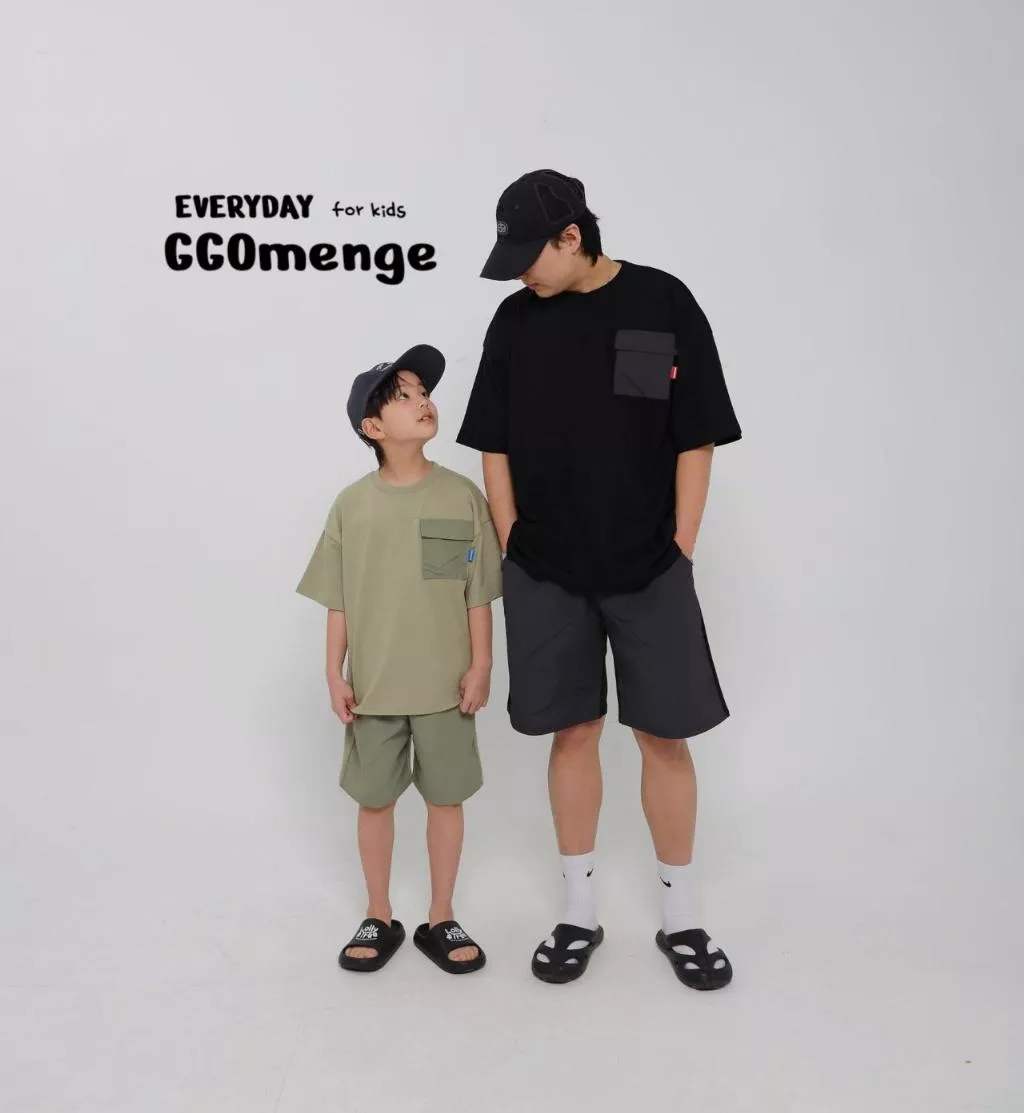Ggomenge 23P正韓雙色口袋親子套裝