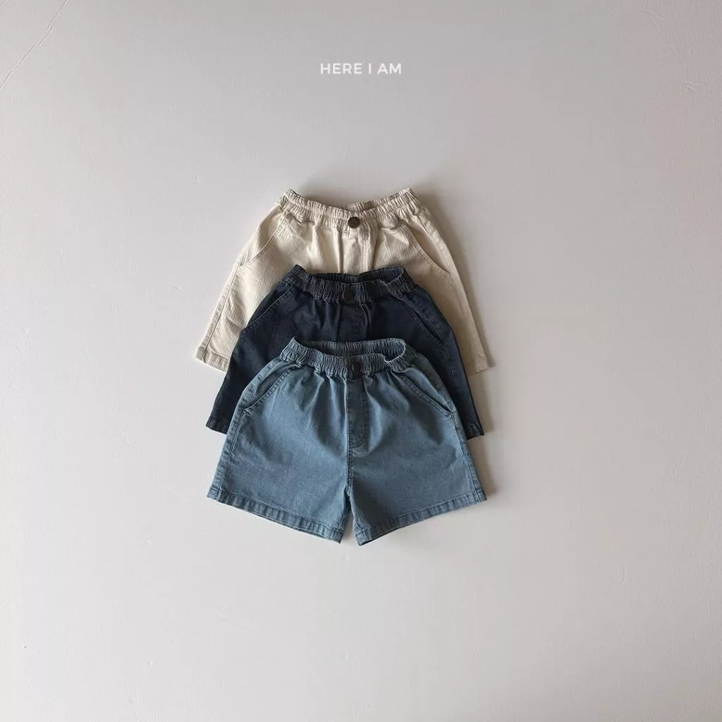 Here I am 25P H扣棉質牛仔短褲