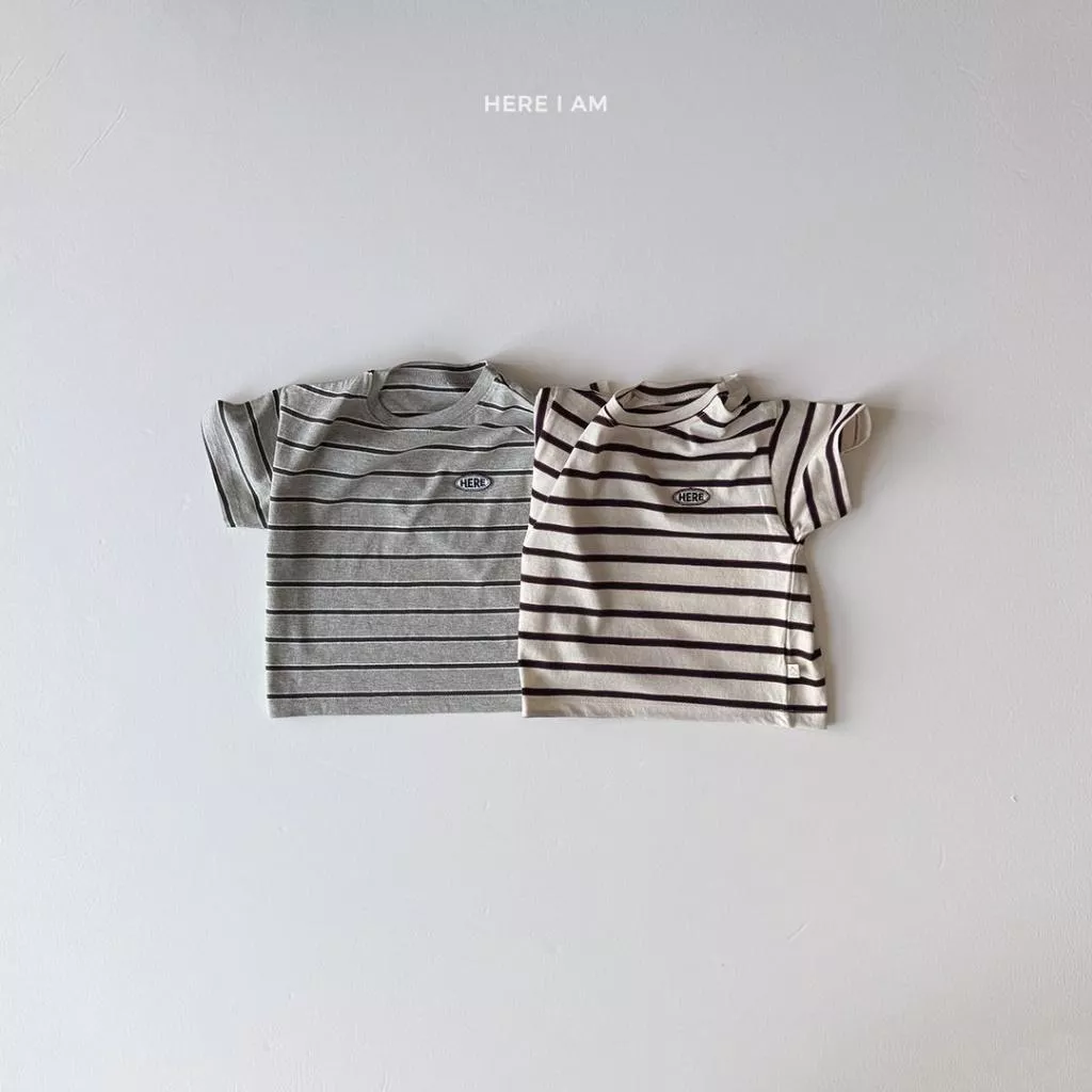 Here I am 25P 純棉HERE小標條紋上衣