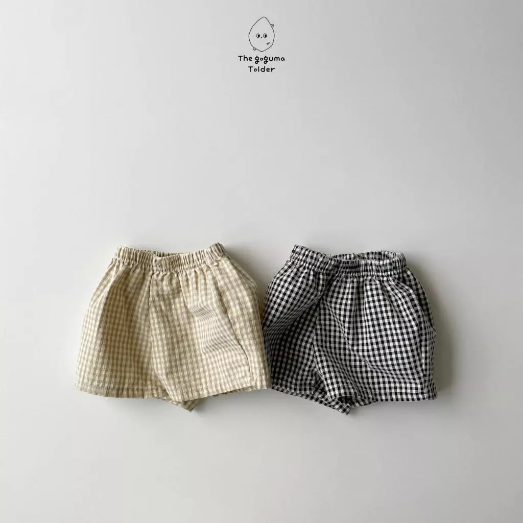 The goguma 25P 小格紋短褲