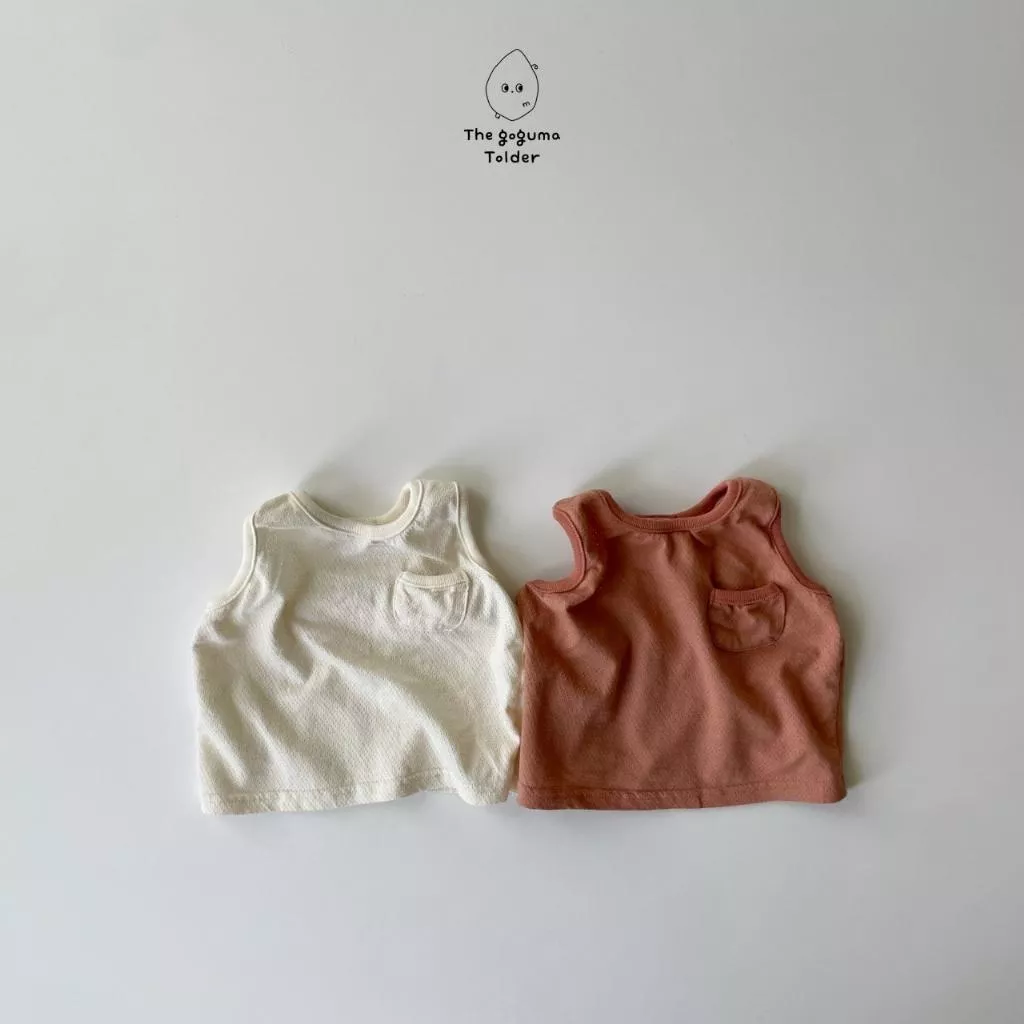 The goguma 25P 洞洞素面小口袋背心