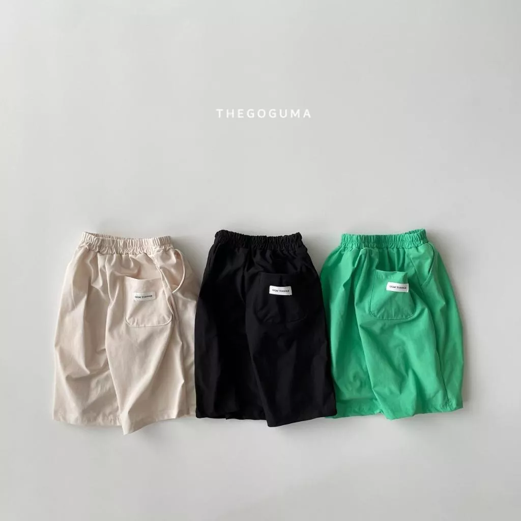 The goguma 25P 後口袋小標籤七分褲