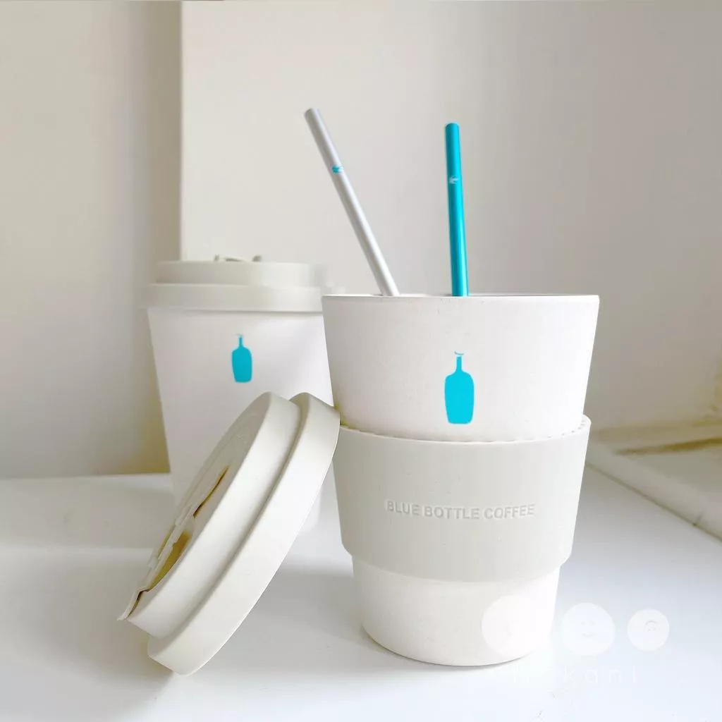 現貨🇯🇵BLUE BOTTLE藍瓶環保杯➕環保鋁吸管組｜藍瓶 吸管 咖啡 環保杯 隨行杯 藍瓶 杯子 咖啡杯 交換禮物