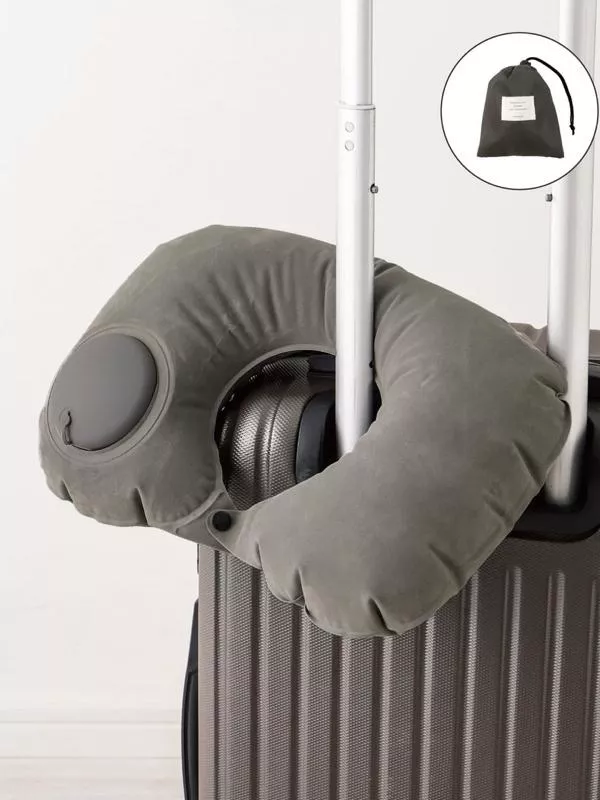 現貨✈️搭機必備🇯🇵15秒按壓旅行充氣頸枕