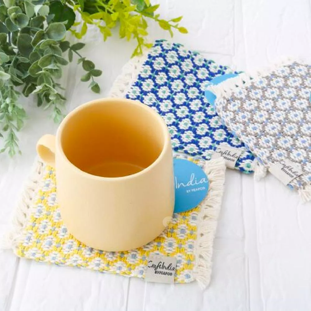 現貨🌼日系手工編織小花杯墊