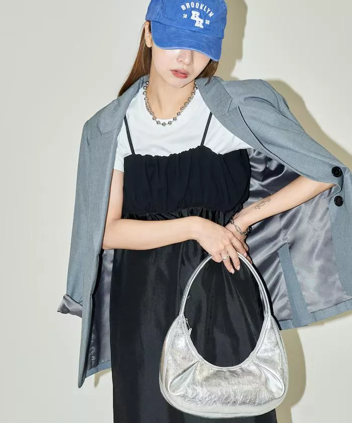 預購🇯🇵日本限定異材質緞面吊帶洋裝