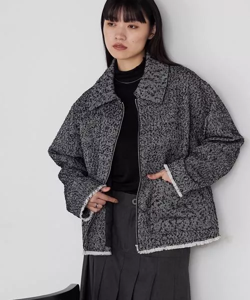 預購🇯🇵人字紋刷毛短版拉鍊外套