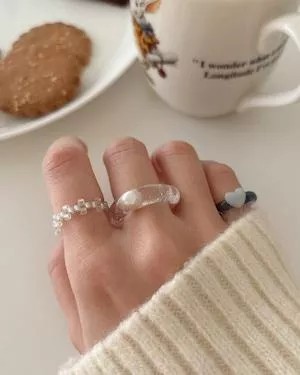 預購🇯🇵日本 Lace Design 專屬配角手工戒｜冰雪透明