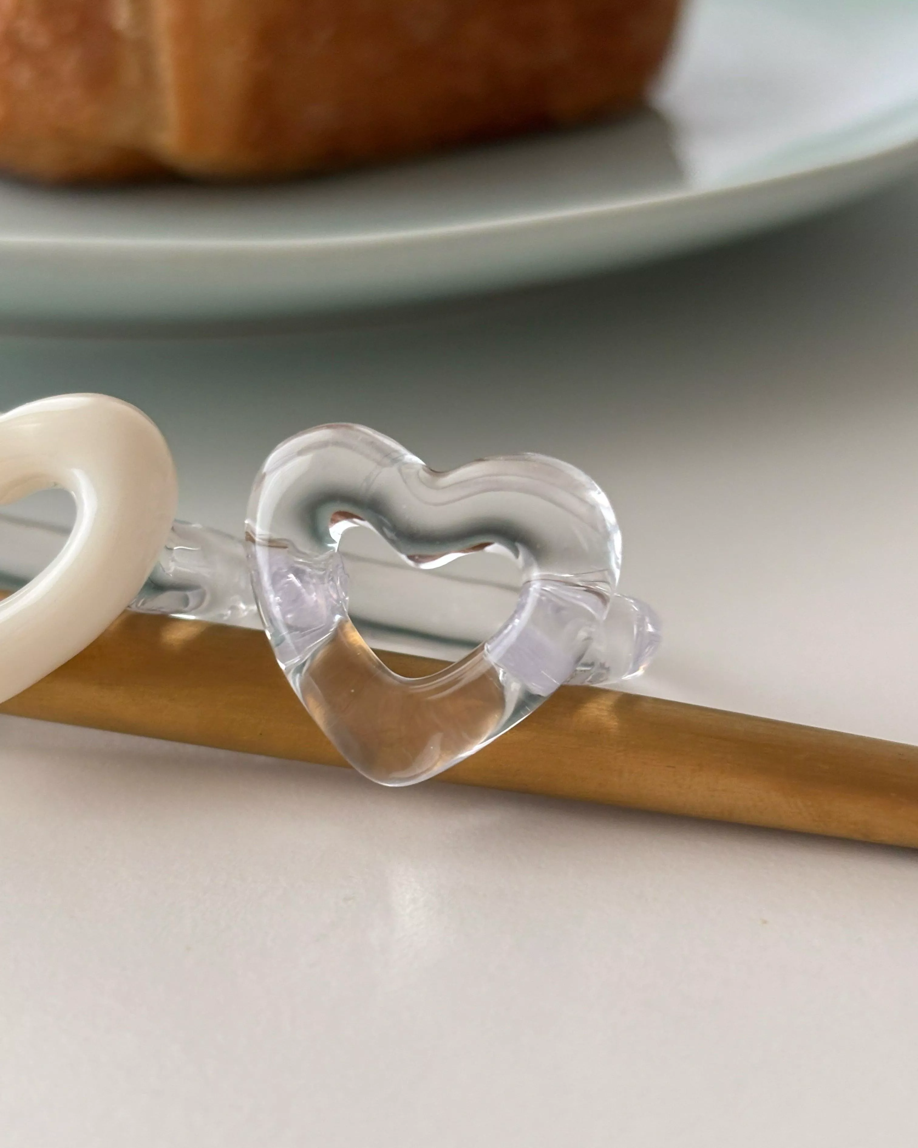 預購🇯🇵日本 Soufflé Heart 泡泡之心♡手工戒｜冰雪透明