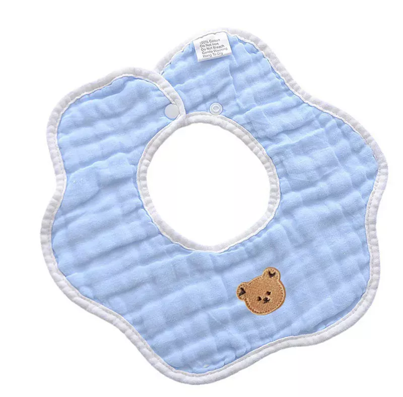 《AA142》ins韓系純棉小動物系列花瓣口水巾