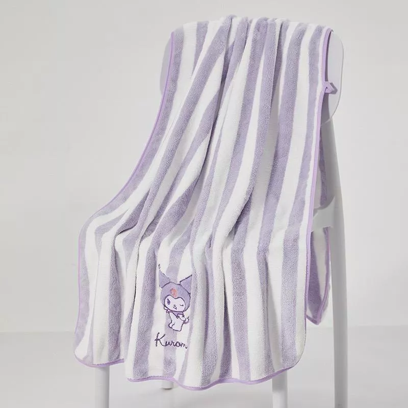 《AB242》可愛條紋珊瑚絨浴巾,毛巾,小方巾