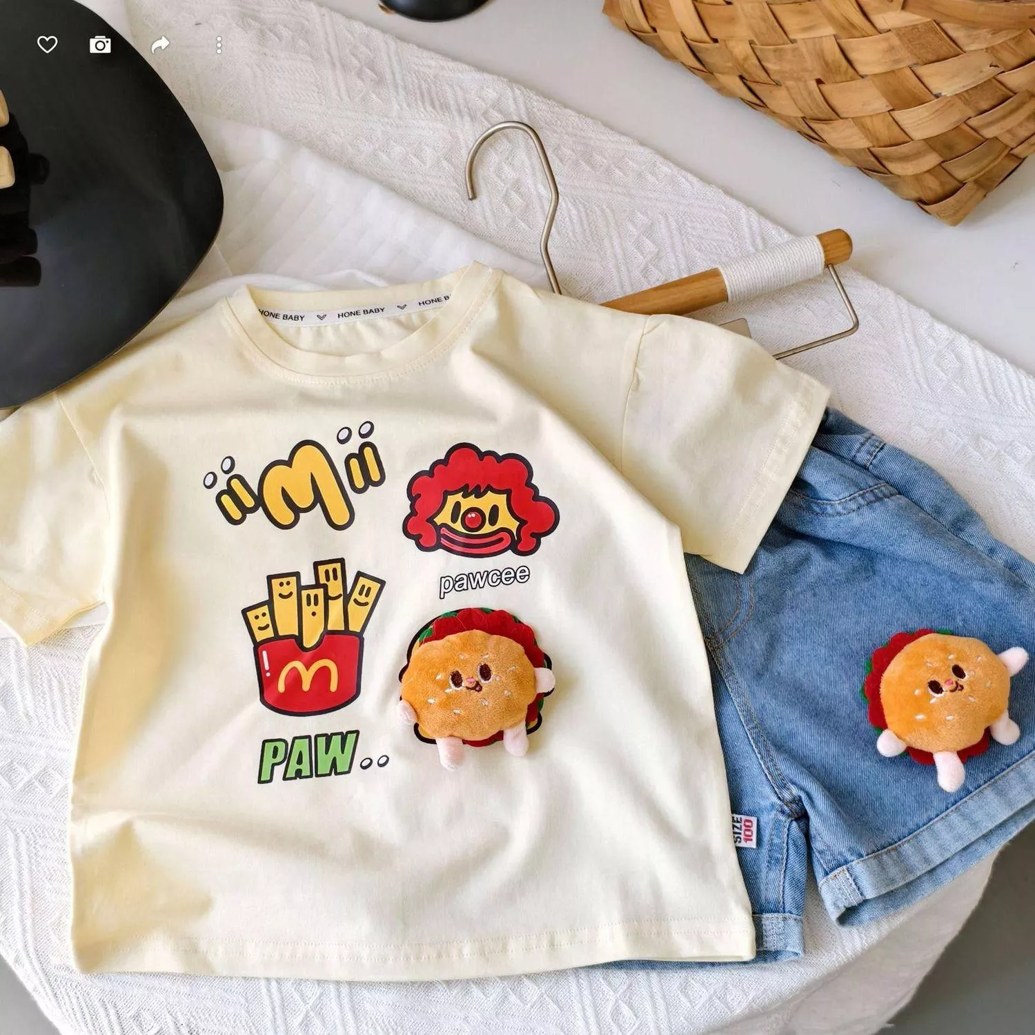 《AB426》立體漢堡薯條短袖短褲