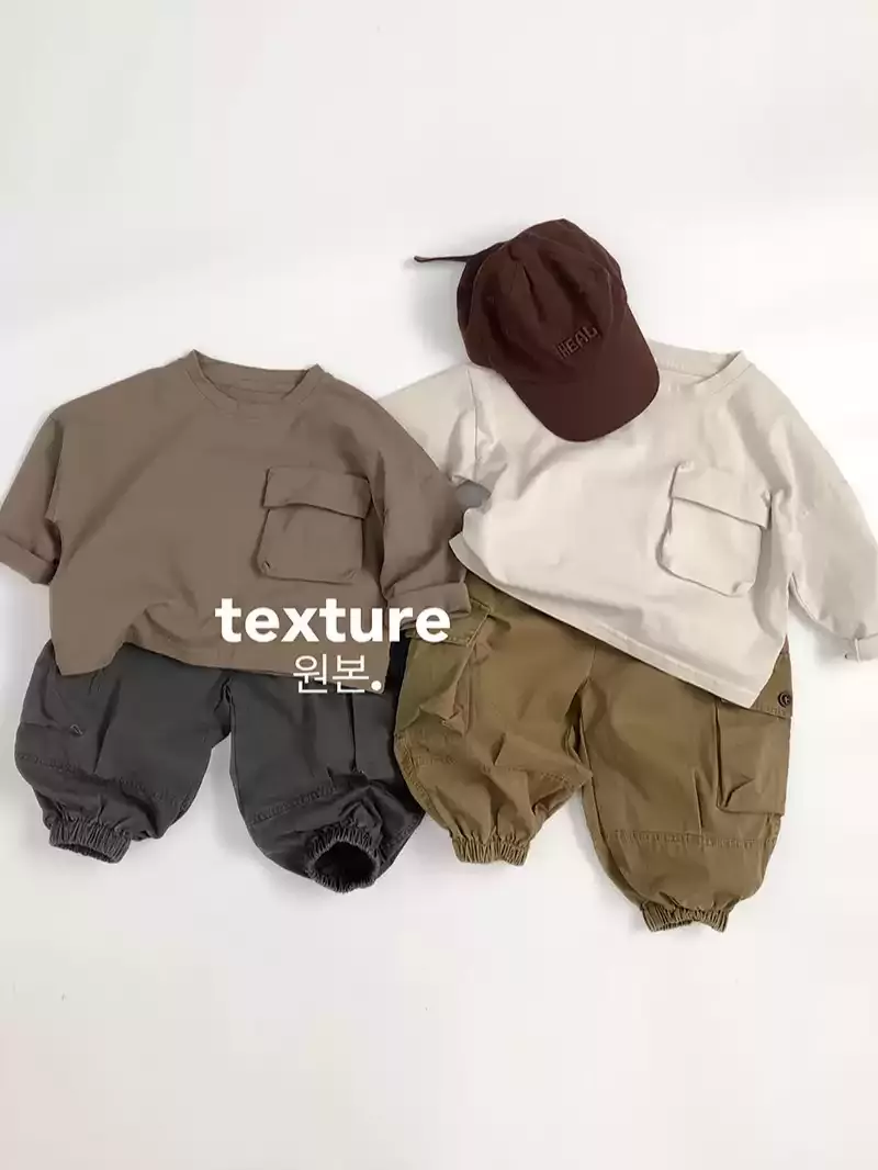 《AB489》男童口袋寬鬆薄長袖上衣