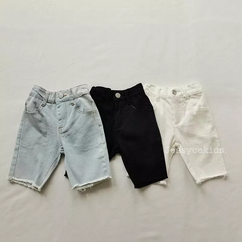 《AB536》純色毛邊牛仔短褲